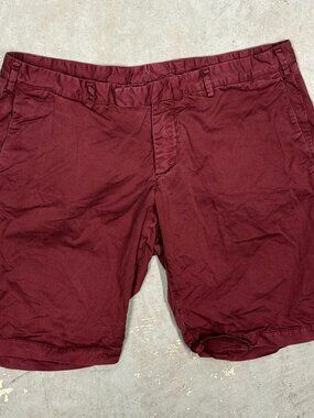 David‎ Naman Shorts Stretch Cotton Chino Flat Front Red 34x10